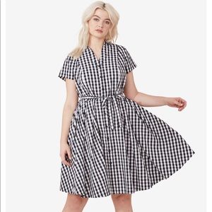 NWOT Ellos Black & White Checkered Dress